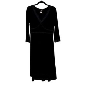 PS Perseption Gothic Lace Trim Midi‎ Dress Women M Dark Academia Vampirecore